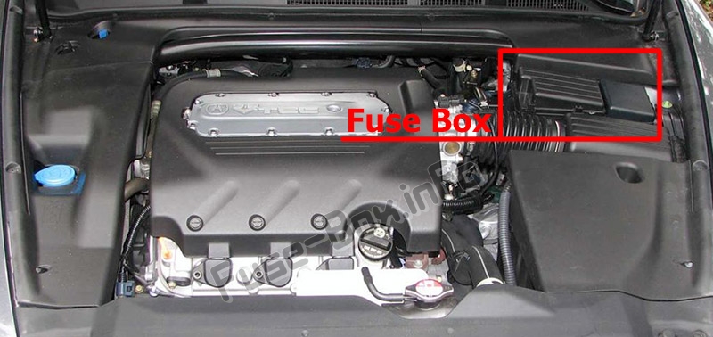 Sigortaların motor bölmesindeki yeri: Acura TL (UA6 / UA7; 2004-2008)