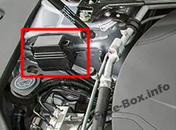 Acura TLX (2014, 2015, 2016, 2017, 2018, 2019 -...) Sigorta kutusunun yeri Sigortaların motor bölmesindeki yeri: Acura TLX (2014, 2015, 2016, 2017, 2018, 2019 -...)