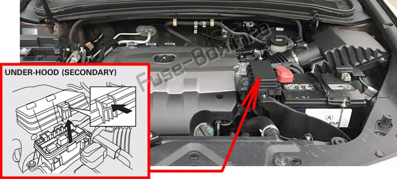 Sigortaların motor bölmesindeki yeri: Acura ZDX (2010-2013)