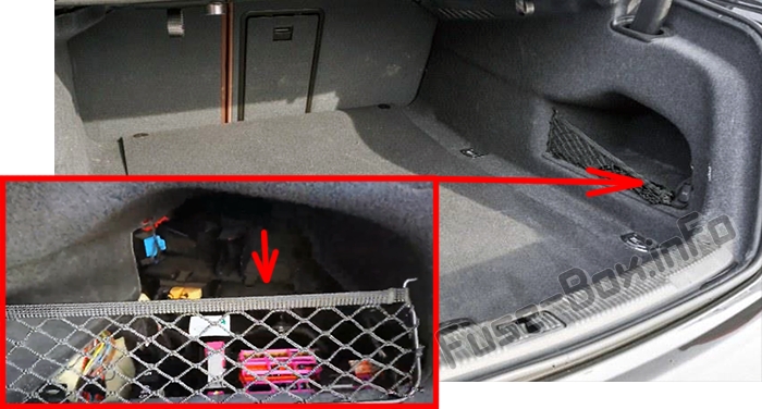 Sigortaların bagajdaki yeri: Audi A6 / S6 (C7 / 4G; 2012-2018)