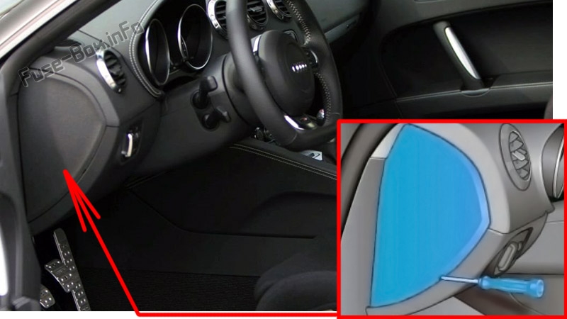 Sigortaların yolcu bölmesindeki yeri: Audi TT (2006-2014)