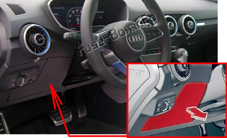Sigortaların yolcu bölmesindeki yeri: Audi TT (2015-2020)