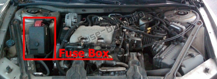 Sigortaların motor bölmesindeki yeri: Buick Century (1997-2005)
