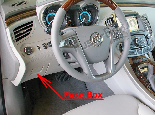 Sigortaların yolcu bölmesindeki yeri: Buick LaCrosse (2010-2016)