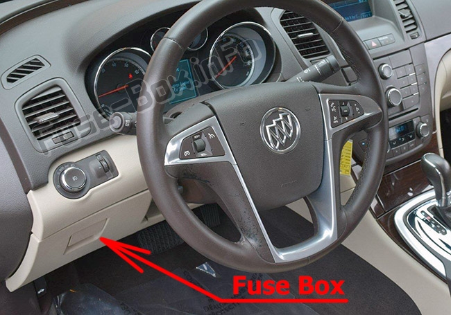 Sigortaların yolcu bölmesindeki yeri: Buick Regal (2011-2017)