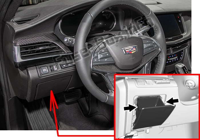 Sigortaların yolcu bölmesindeki yeri: Cadillac CT6 (2016-2019- ..)