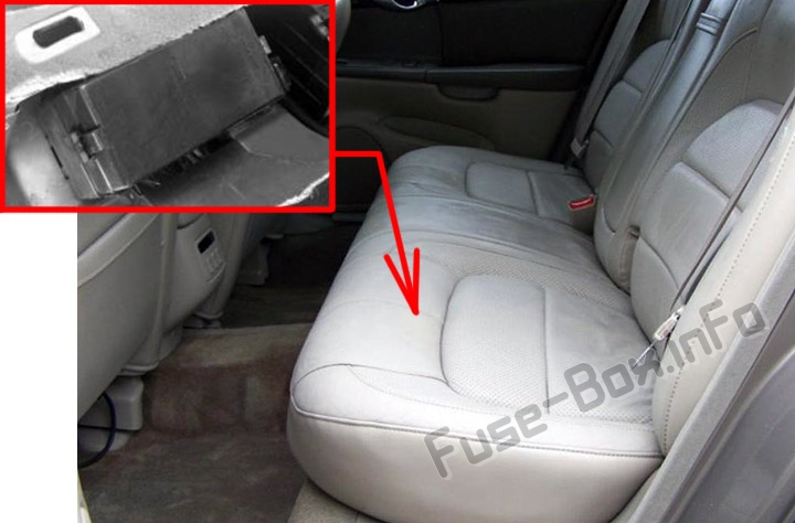Sigortaların yolcu bölmesindeki yeri: Cadillac DeVille (2000-2005)