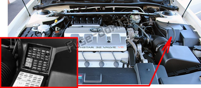 Sigortaların motor bölmesindeki yeri: Cadillac Eldorado (1997-2002)