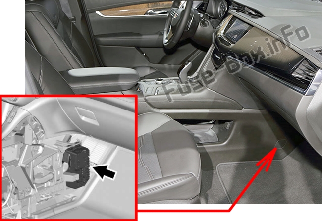 Sigortaların yolcu bölmesindeki yeri: Cadillac XT6 (2020 -...)