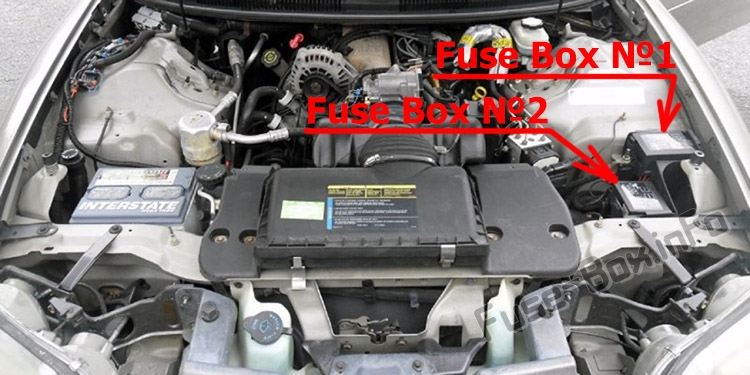 Sigortaların motor bölmesindeki yeri: Chevrolet Camaro (1998-2002)