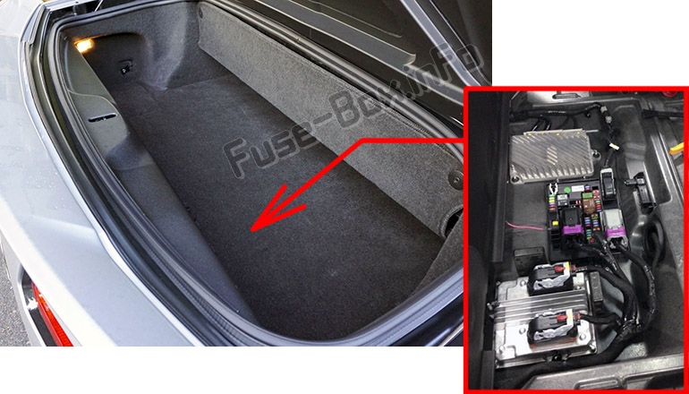 Sigortaların bagajdaki yeri: Chevrolet Corvette (C7; 2014-2019- ..)