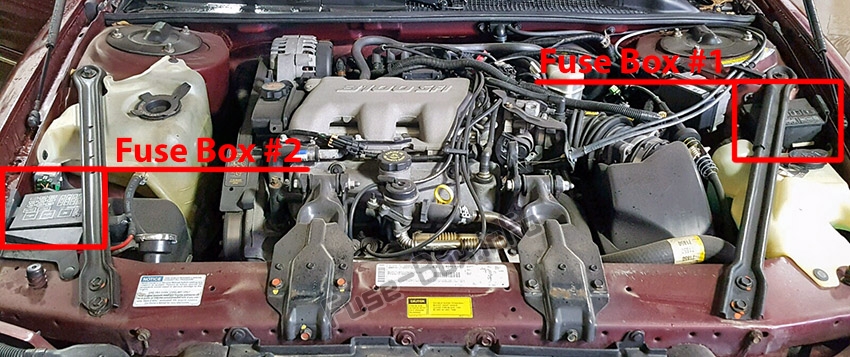 Sigortaların motor bölmesindeki yeri: Chevrolet Lumina (1995-2001)