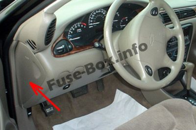 Sigortaların yolcu bölmesindeki yeri: Chevrolet Malibu (1997, 1998, 1999, 2000, 2001, 2002, 2003)