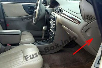 Sigortaların yolcu bölmesindeki yeri: Chevrolet Malibu (1997, 1998, 1999, 2000, 2001, 2002, 2003)