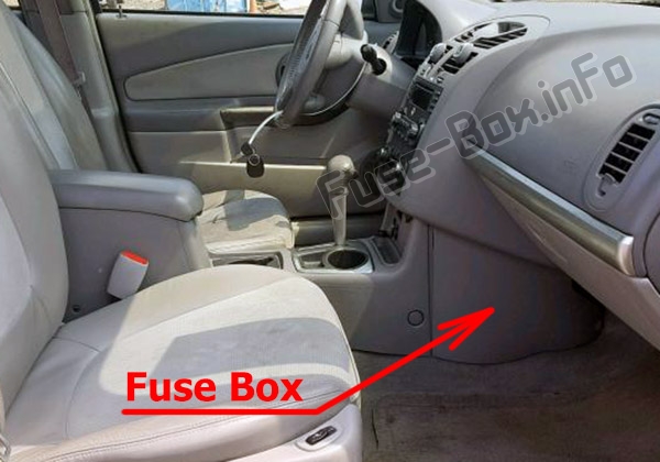 Sigortaların yolcu bölmesindeki yeri: Chevrolet Malibu (2004-2007)