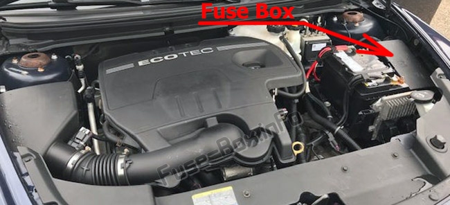 Sigortaların motor bölmesindeki yeri: Chevrolet Malibu (2008-2012)