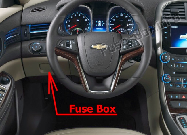 Sigortaların yolcu bölmesindeki yeri: Chevrolet Malibu (2013-2016)