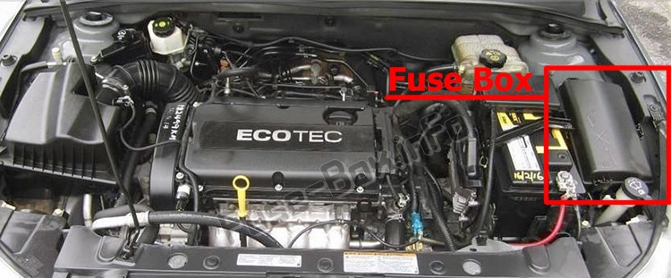 Sigortaların motor bölmesindeki yeri: Chevrolet Orlando (J309; 2011-2018)