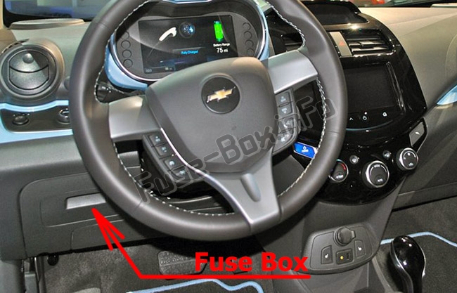 Sigortaların yolcu bölmesindeki yeri: Chevrolet Spark (M300; 2010-2015)