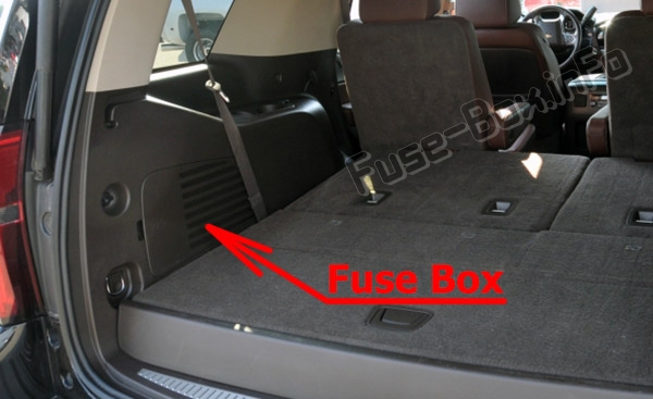 Sigortaların bagajdaki yeri: Chevrolet Suburban / Tahoe (2015-2019 ..)