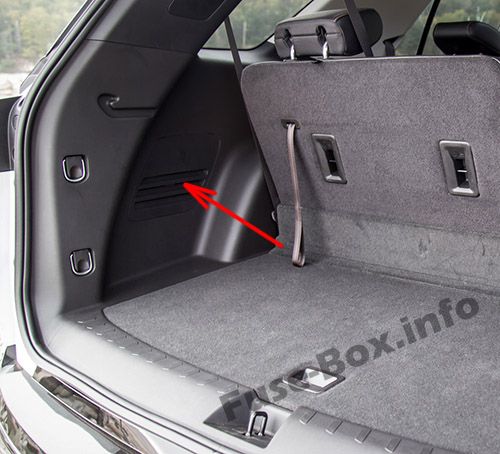 Sigortaların bagajdaki yeri: Chevrolet Traverse (2018, 2019)