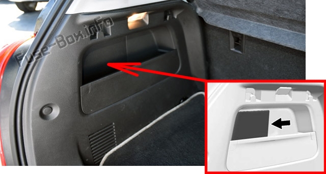 Sigortaların bagajdaki yeri: Chevrolet Trax (2018-2020 ..)