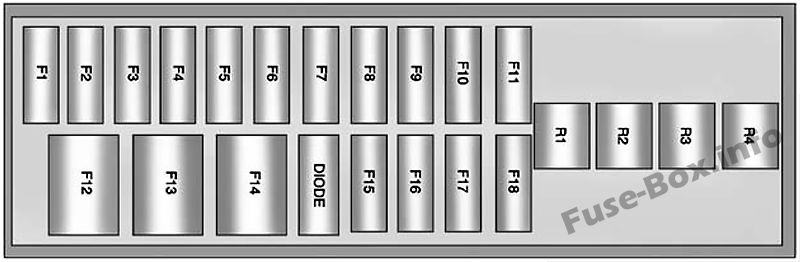 Pano sigorta kutusu # 1 şeması: Chevrolet Volt (2011, 2012, 2013, 2014, 2015)
