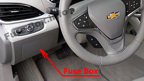 Sigortaların yolcu bölmesindeki yeri: Chevrolet Volt (2016, 2017, 2018, 2019)