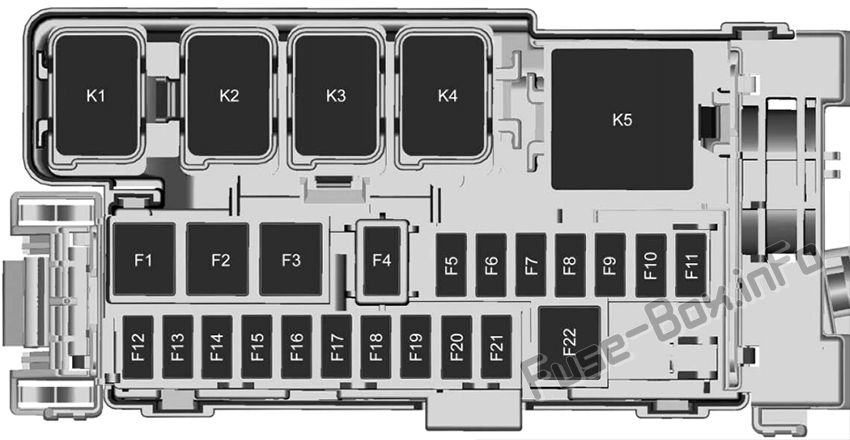 Gövde sigorta kutusu şeması: Chevrolet Volt (2016, 2017, 2018, 2019)