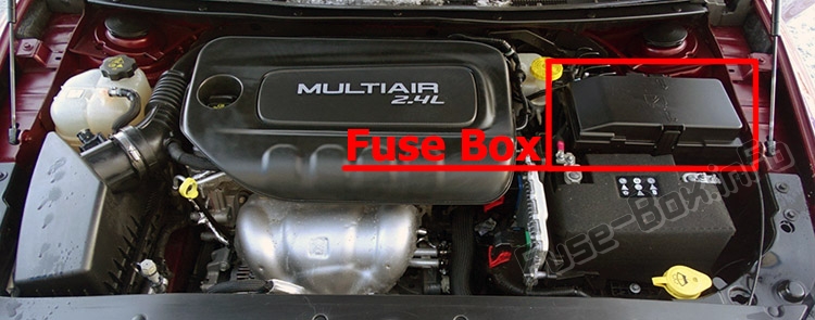 Sigortaların motor bölmesindeki yeri: Chrysler 200 (Mk2; 2015-2017)