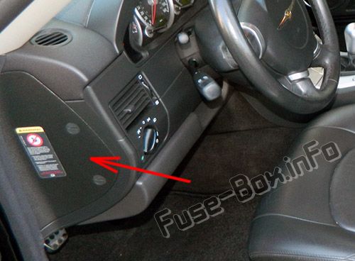 Sigortaların yolcu bölmesindeki yeri: Chrysler Crossfire