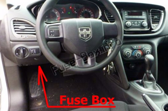 Sigortaların yolcu bölmesindeki yeri: Dodge Dart (PF; 2013-2016)