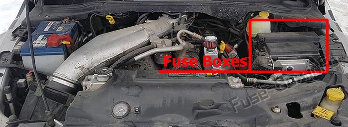 Sigortaların motor bölmesindeki yeri: Dodge Durango (2006-2009)