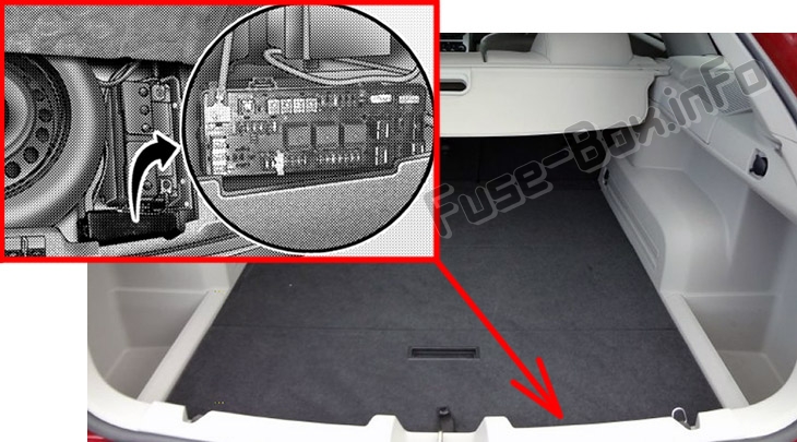 Sigortaların bagajdaki yeri: Dodge Magnum (2005-2008)