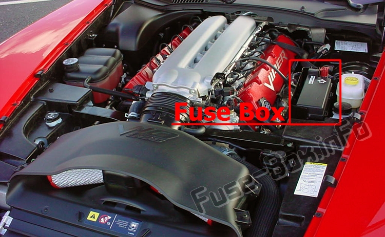 Sigortaların motor bölmesindeki yeri: Dodge Viper (ZB; 2003-2010)