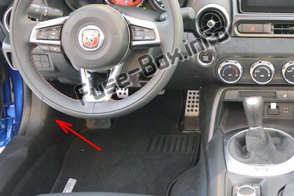 Sigortaların yolcu bölmesindeki yeri: Fiat 124 Spider (2016, 2017, 2018, 2019)