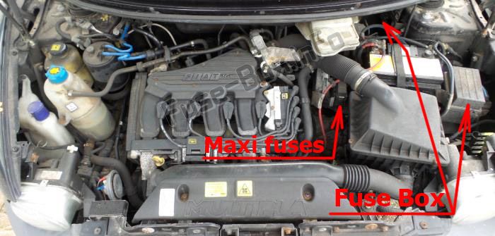 Sigortaların motor bölmesindeki yeri: Fiat Multipla (2005, 2006, 2007, 2008, 2009, 2010)