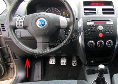 Sigortaların yolcu kabinindeki yeri: Fiat Sedici (2006-2014)
