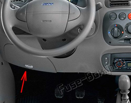 Sigortaların yolcu bölmesindeki yeri: Fiat Seicento / 600 (2007, 2008, 2009, 2010)