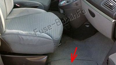 Yerdeki tentedeki sigortaların yeri: Fiat Ulysse II (2003-2010)