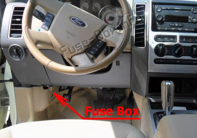 Sigortaların yolcu bölmesindeki yeri: Ford Edge (2007-2010)