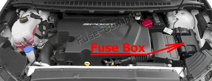 Sigortaların motor bölmesindeki yeri: Ford Edge (2015-2019 ..)