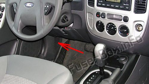 Sigortaların yolcu bölmesindeki yeri: Ford Escape (2001, 2002, 2003, 2004)