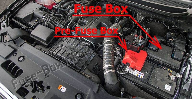 Sigortaların motor bölmesindeki yeri: Ford Everest (2015-2019 ..)