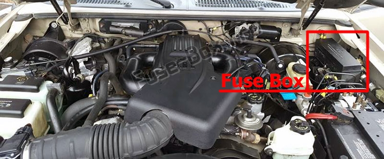 Sigortaların motor bölmesindeki yeri: Ford Explorer (1996-2001)