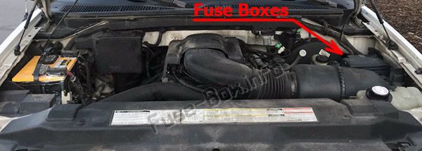 Sigortaların motor bölmesindeki yeri: Ford F-150 (1997, 1998)