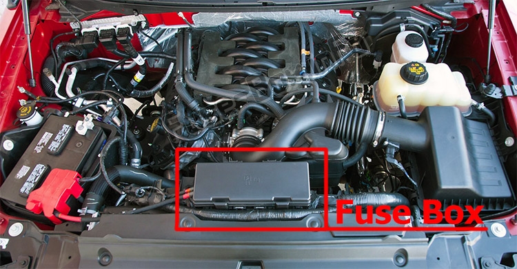 Sigortaların motor bölmesindeki yeri: Ford F-150 (2009-2014)