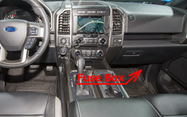 Sigortaların yolcu bölmesindeki yeri: Ford F-150 (2015-2019 ..)