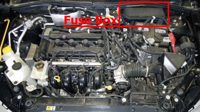 Sigortaların motor bölmesindeki yeri: Ford Focus (2008-2011)