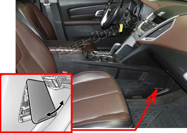 Sigortaların yolcu bölmesindeki yeri: GMC Terrain (2010-2017)